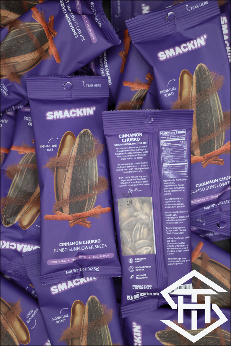 SMACKIN' " Cinnamon Churro " Sunflower Seeds The Hat Shackk