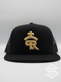 RLP Black / Gold Logo Flatbill Snapback