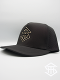 THS water resistant Hydro Snapback Black/ Tan outline