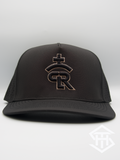 RLP water resistant Hydro Snapback Black/ Tan outline