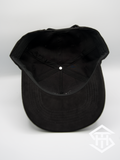 THS Black/Black Logo Outline suede curved bill snapback
