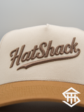 Hatshack cream/caramel curved bill ball cap