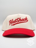 Hatshack cream/red curved bill ball cap