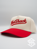 Hatshack cream/red curved bill ball cap