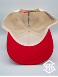 Hatshack cream/red curved bill ball cap