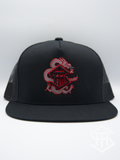 THS Black/Red Outline Dragon Snapback