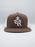 RLP Brown/White w/o Logo Flatbill Snapback