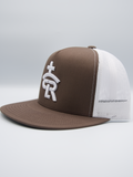 RLP Brown/White w/o Logo Flatbill Snapback