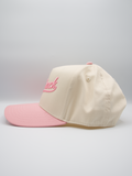 HatShack Cream / Pink 2 Baseball Snapback