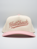 HatShack Cream/Fossil/Pink Outline Logo 2 Baseball Snapback