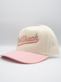 HatShack Cream/Fossil/Pink Outline Logo 2 Baseball Snapback