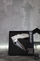 Ariat " Hybrid Engraved " 3.5" Stainless Steel Pocket Knife