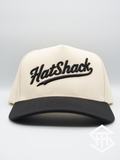 Hatshack cream/black curved bill ball cap