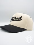 Hatshack cream/black curved bill ball cap