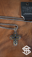 Silver Strike " Gold Cross " Necklace