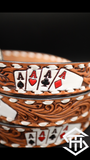 3D Hand Painted " Ace Cards " Hand Tooled Leather Belt