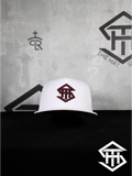 THS SnapBack 16 White & Burgundy Logo Flatbill Snapback