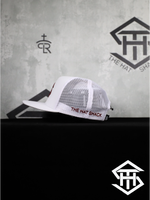 THS SnapBack 16 White & Burgundy Logo Flatbill Snapback
