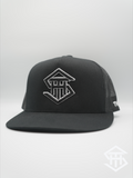 THS Black/White Logo 2 Flatbill Snapback