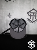 THS White / Charcoal Logo Flatbill Snapback