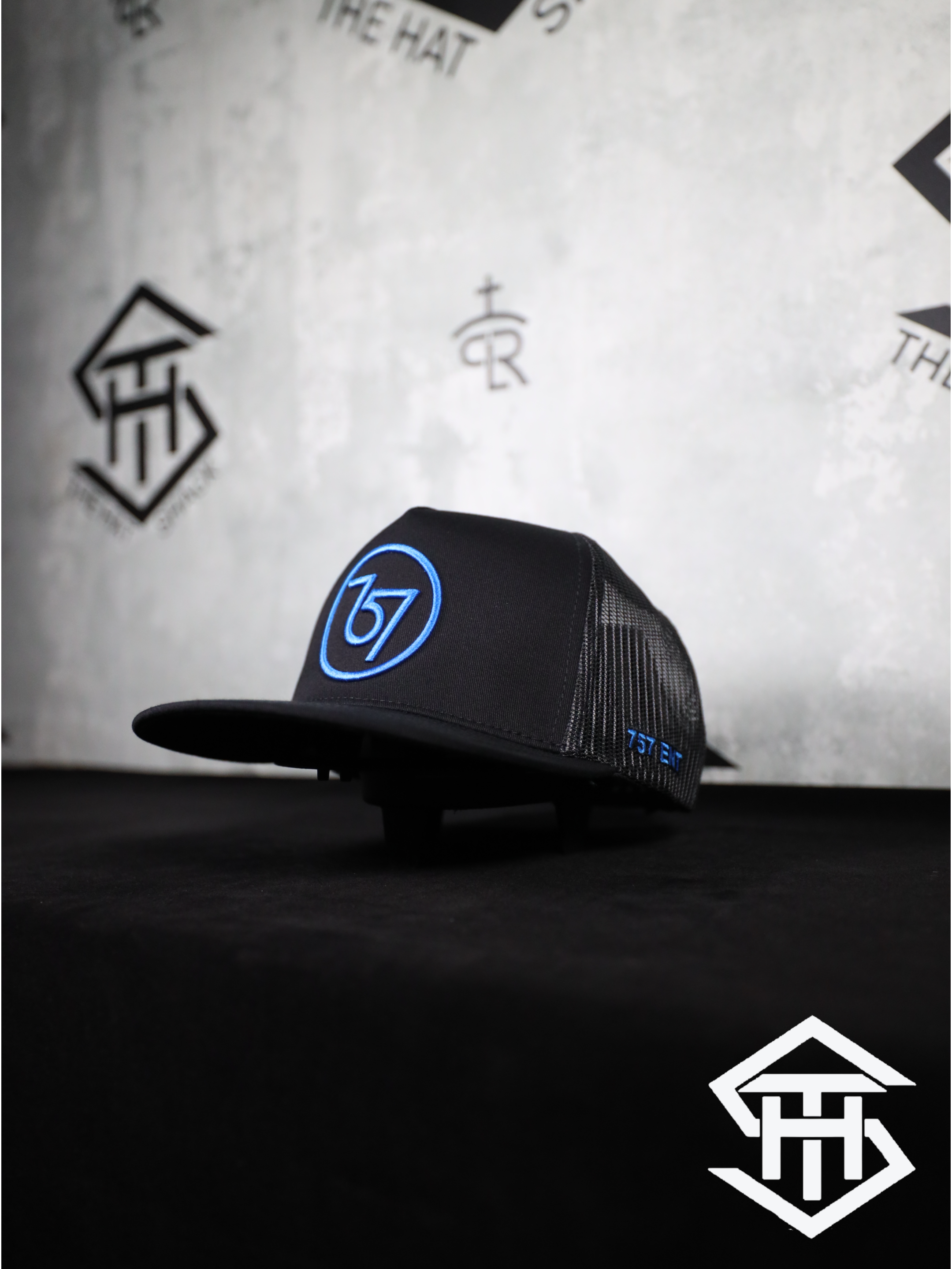 757 Blue/Black Logo Flatbill Snapback