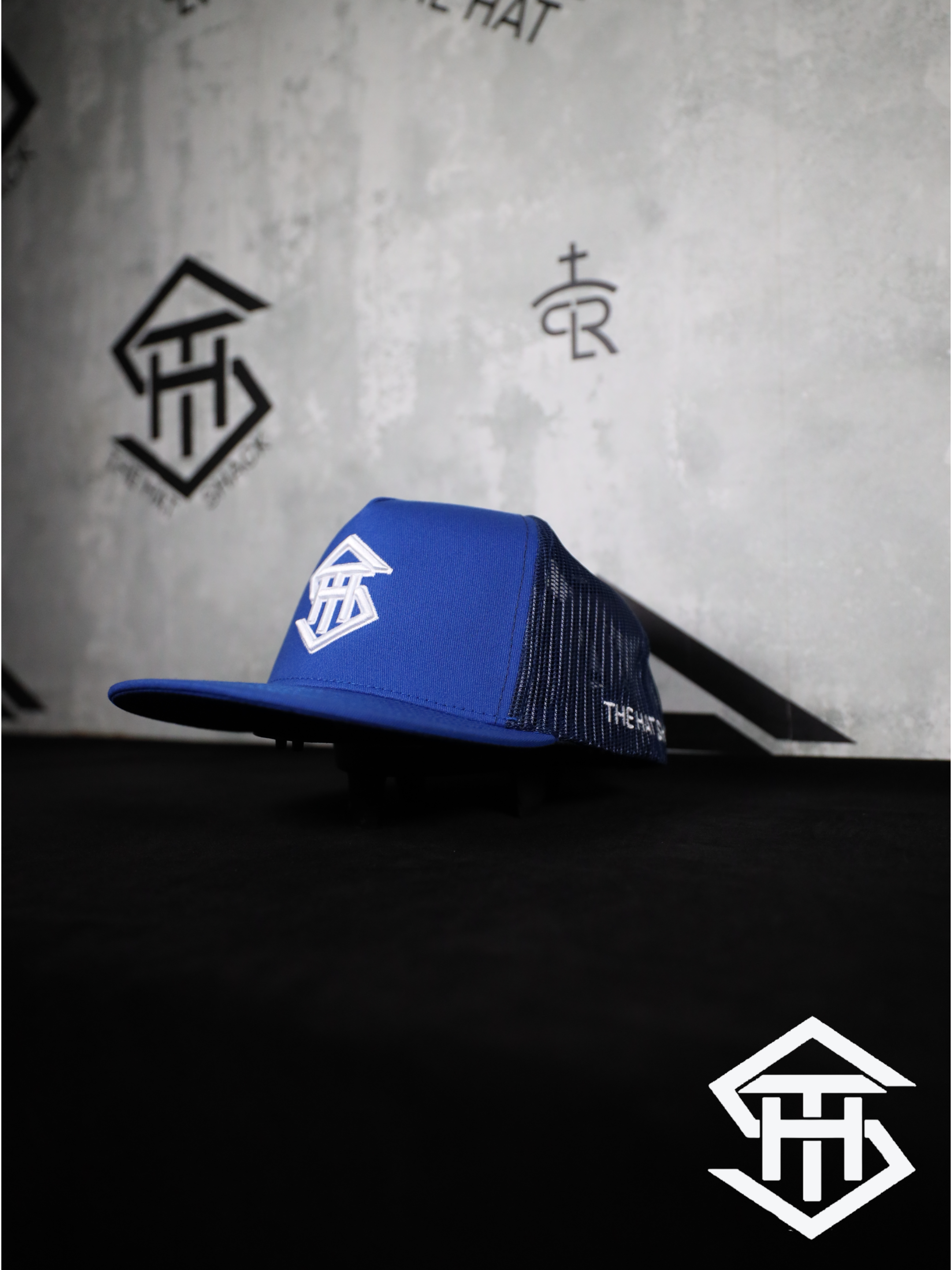 THS " White / Blue " Logo Flatbill Snapback