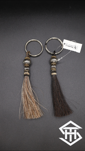 Horse Hair Key Chain " Metal Buds "