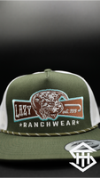 Lazy J Ranch Olive & White Diamond Hereford Banner Classic Five Panel Trucker Hat