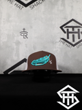 Ranchers Hat Co. Feathered Outlaw - Brown/Turquoise Feather