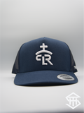 RLP Navy / White Logo Flatbill Snapback
