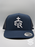 RLP Navy / White Logo Flatbill Snapback