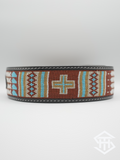 Tooled Beaded Belt 03 2” wide