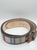 Tooled Beaded Belt 03 2” wide