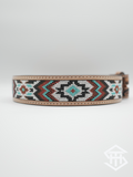 Tooled Beaded Belt 05 1.5” Wide