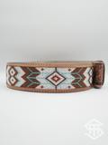 Tooled Beaded Belt 04 2” Wide