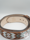 Tooled Beaded Belt 04 2” Wide