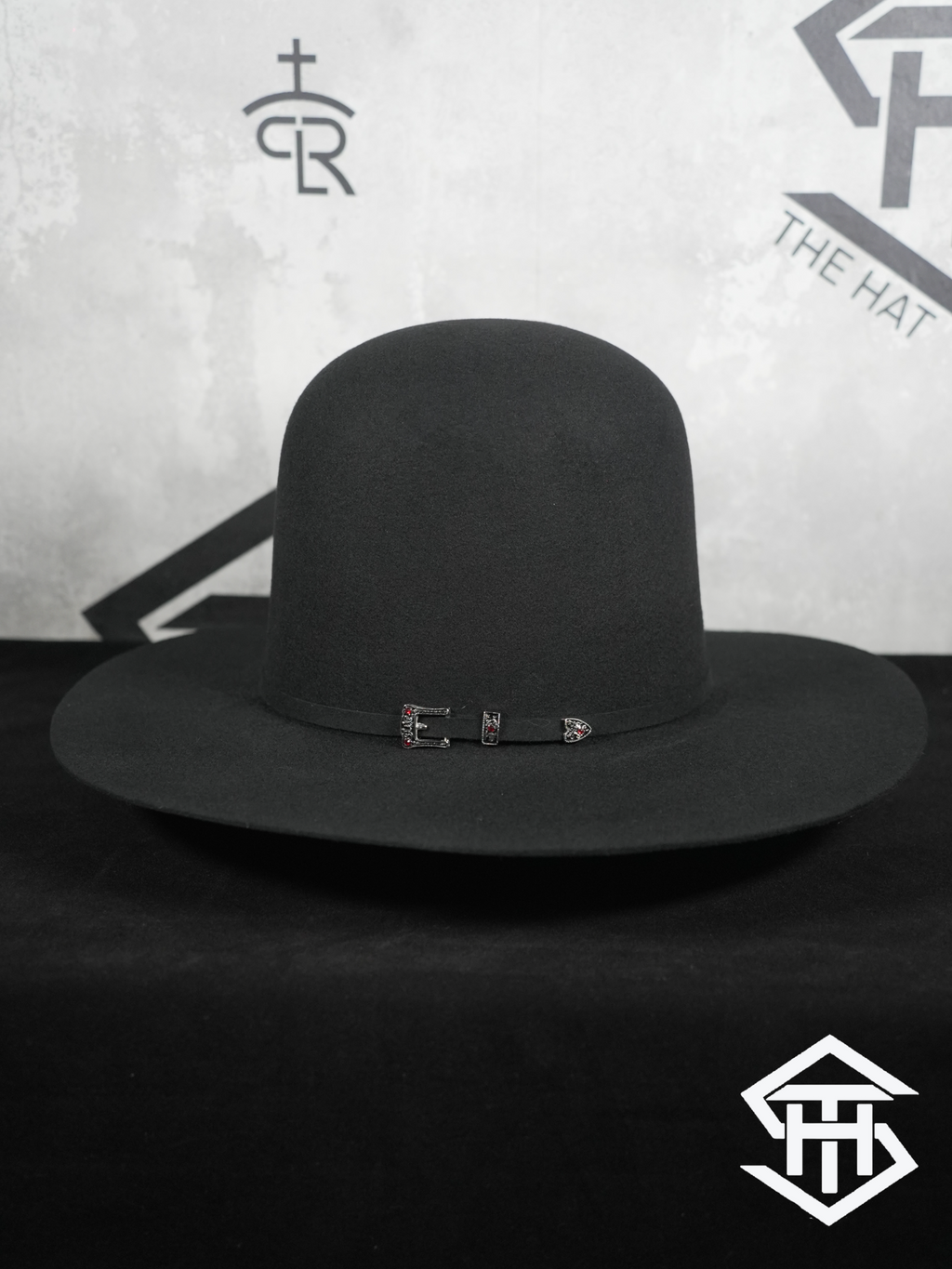 4x Stone Black 7in. Crown / 4in. Brim Wool Felt