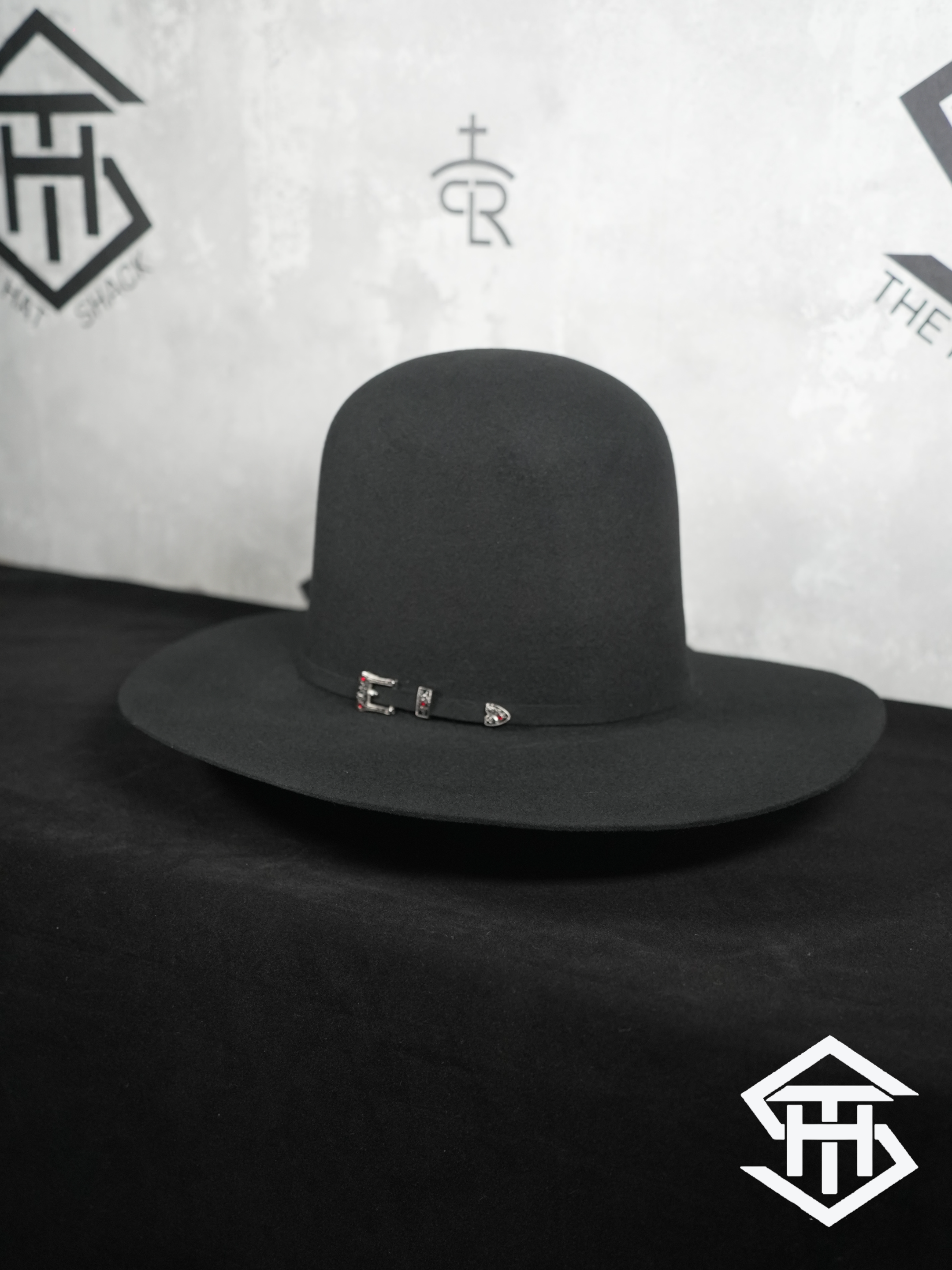 4x Stone Black 7in. Crown / 4in. Brim Wool Felt