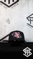 Texas Ranch " Pink Cow Print " Black / Black Snapback