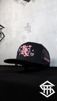 Texas Ranch " Pink Cow Print " Black / Black Snapback