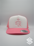 RLP White / Pink Logo Flatbill Snapback