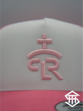 RLP White / Pink Logo Flatbill Snapback