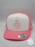 RLP White / Pink Logo Flatbill Snapback