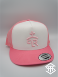 RLP White / Pink Logo Flatbill Snapback