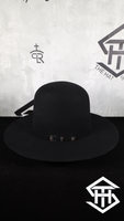 4x Stone Black 7in. Crown / 4in. Brim Wool Felt