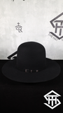 4x Stone Black 7in. Crown / 4in. Brim Wool Felt