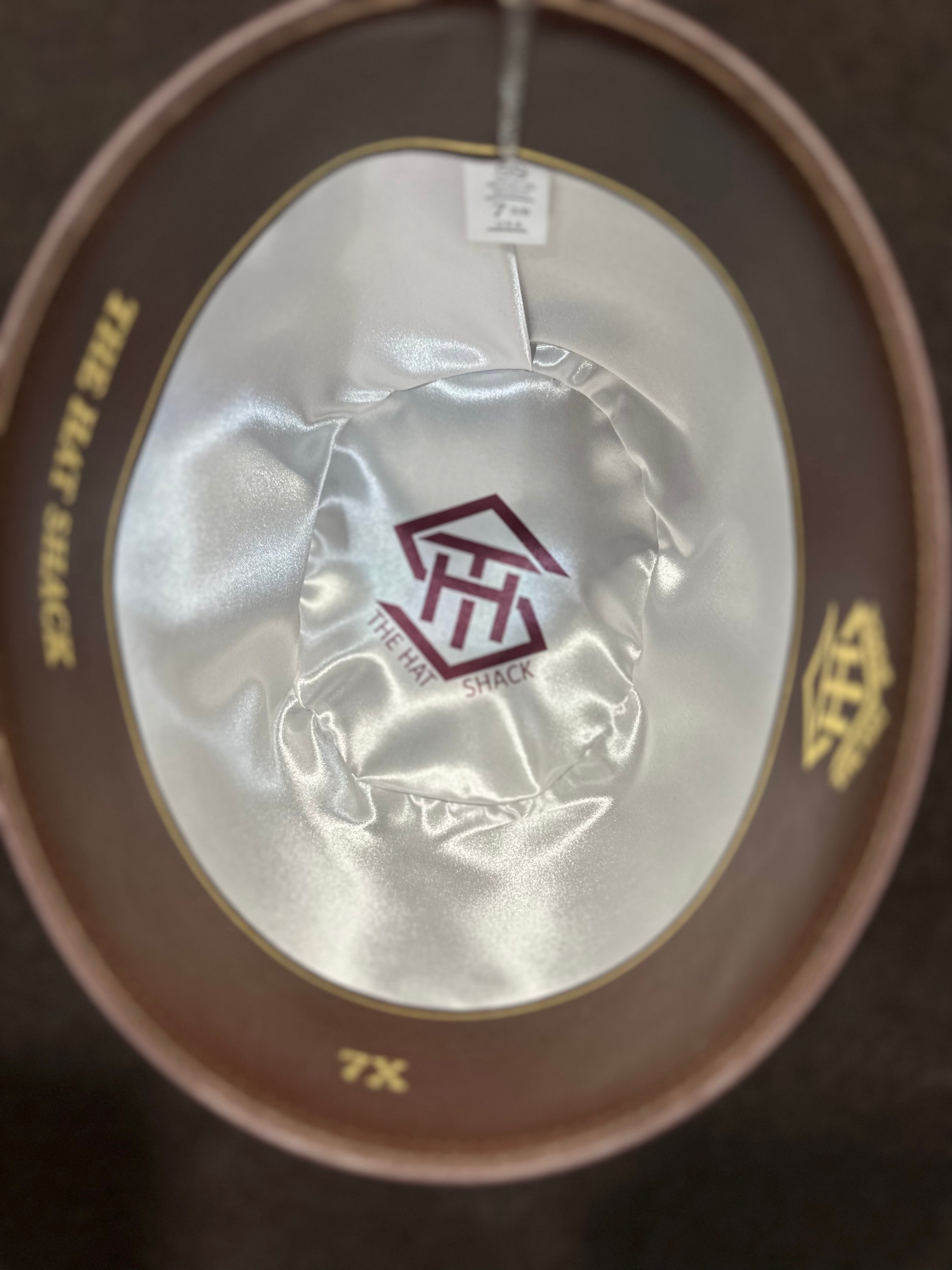 THS 7x Chocolate 7in Tall Crown/ 3.5in Brim Tan Bound edge