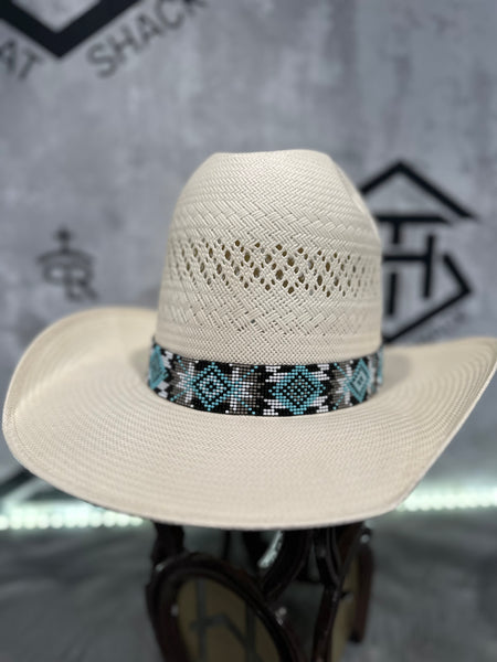 Elastic Beaded Hatband 051  1-1/8” Wide