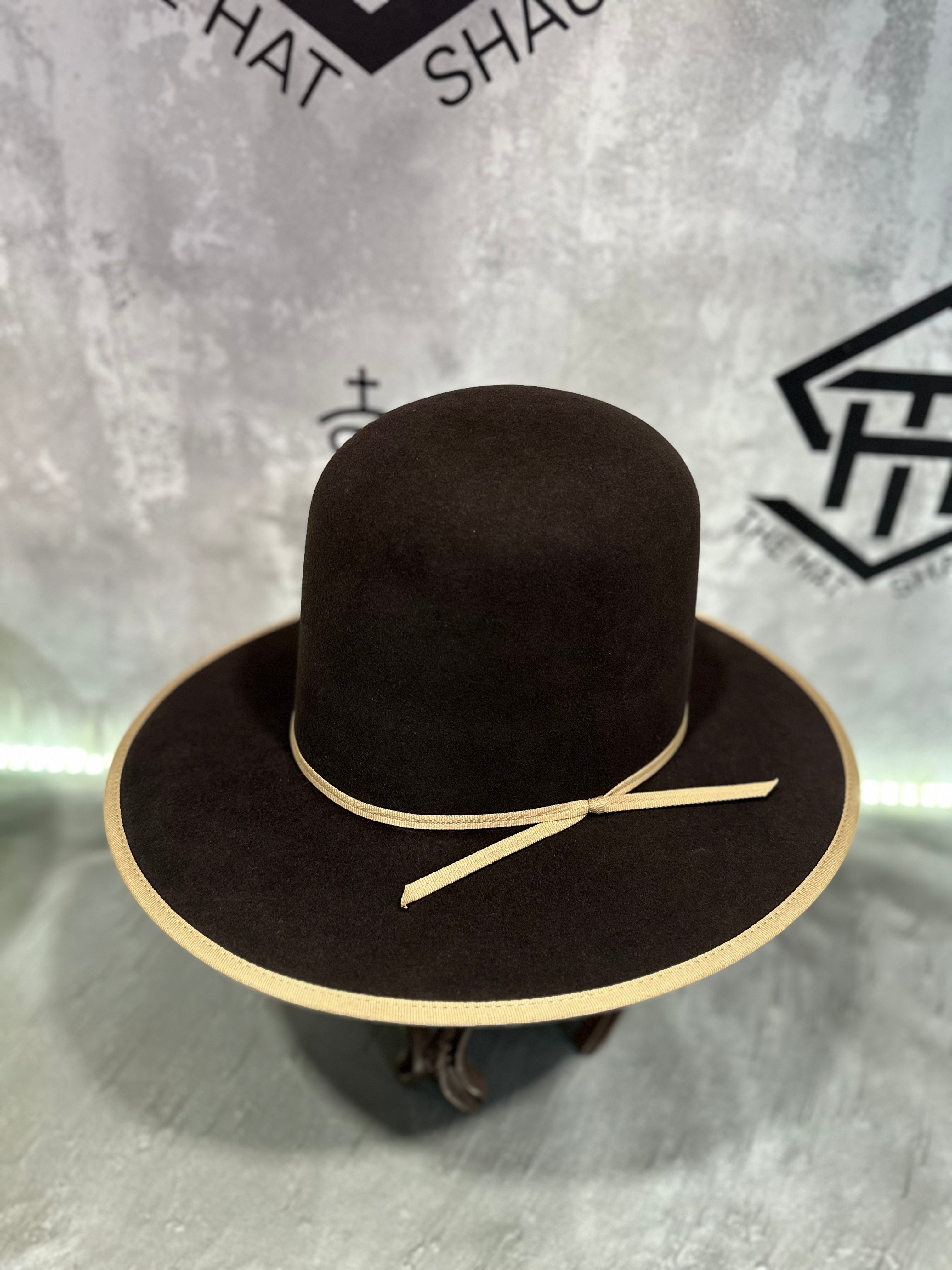 THS 7x Chocolate 7in Tall Crown/ 3.5in Brim Tan Bound edge
