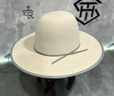 THS 4x Cream 6in Crown / 4in Brim Grey Bound Edge